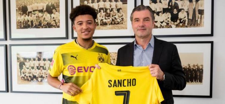 Sancho joined Dortmund in August 2017