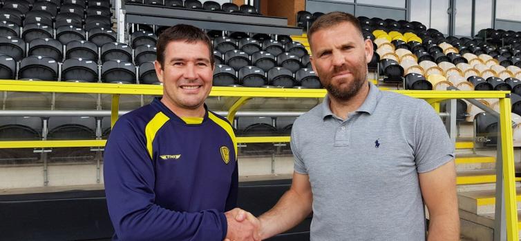 Jake Buxton (right) is taking over as manager from Nigel Clough