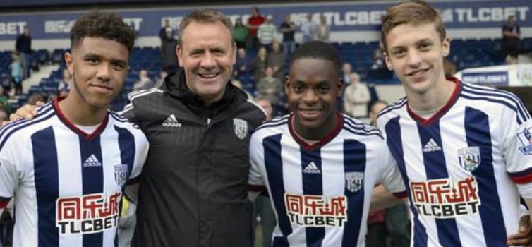 Tyler Roberts, Jonathan Leko and Sam Field with Head of Academy Recruitment Stephen Hopcroft