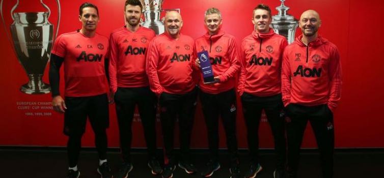 L to R: Alvarez, Carrick, Phelan, Solskjaer, McKenna and Dempsey