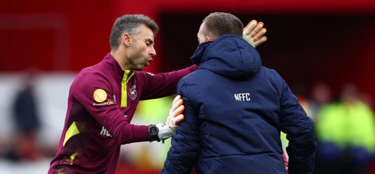 Manu Sotelo (left) was involved in an altercation with a member of Nottingham Forest's ground staff 