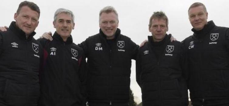 Left to right: Billy McKinlay, Alan Irvine, David Moyes, Stuart Pearce and Chris Woods