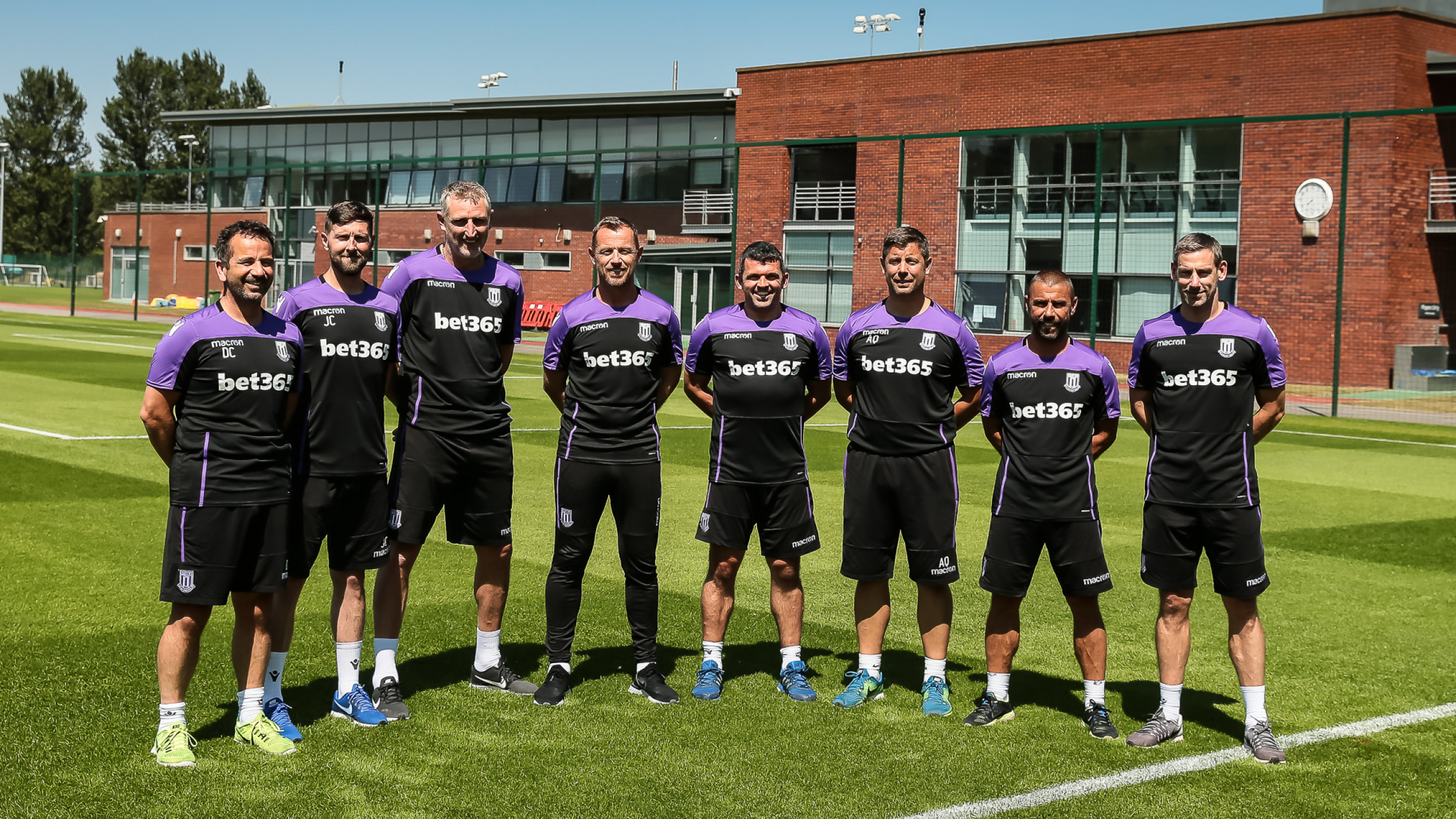 Left to right: Carolan, Carnall, Sale, Rowett, Davidson, Quy, Phillips and Delap