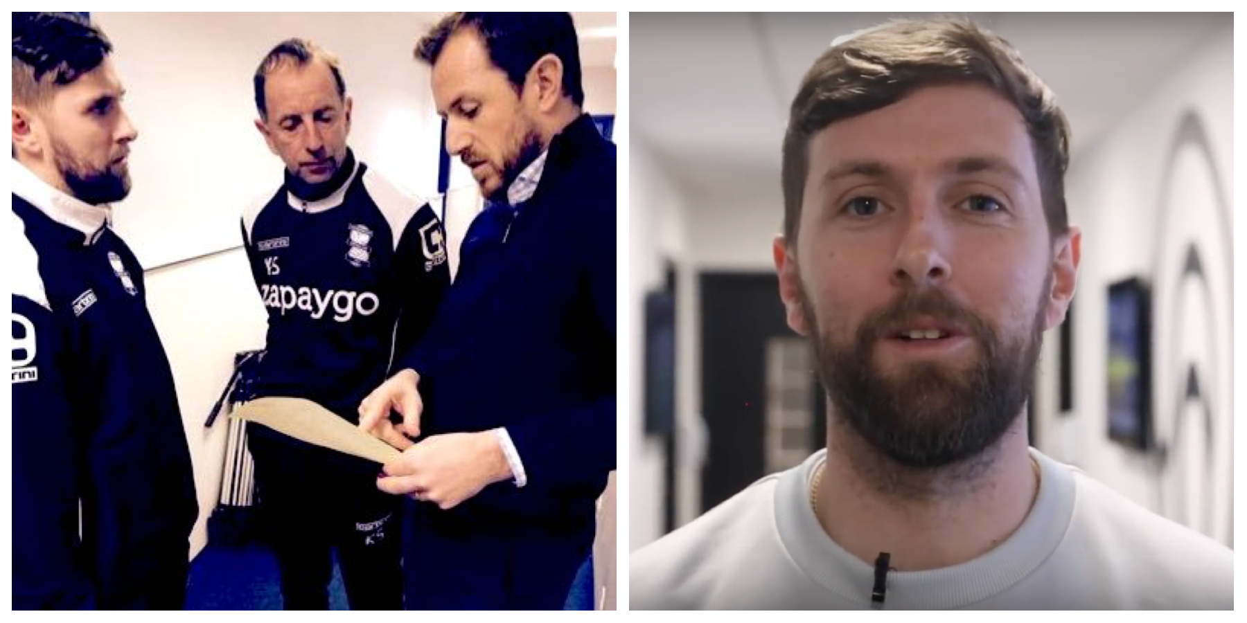 Left to right: Carnall with assistant Kevin Summerfield and manager Gary Rowett